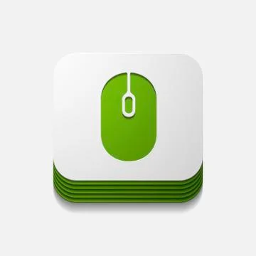 Square button: mouse Stock Illustration