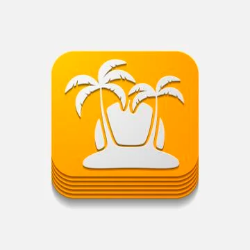 Square button: palm Stock Illustration