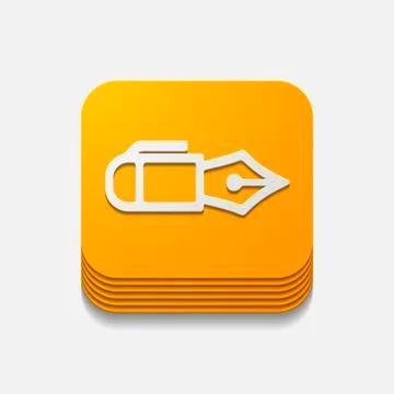 Square button: pen Stock Illustration