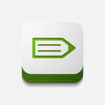 Square button: pencil Stock Illustration