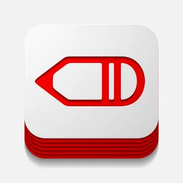 Square button: pencil Stock Illustration