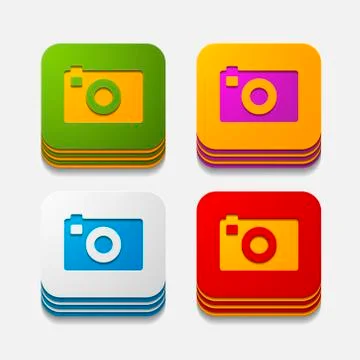 Square button: photo Stock Illustration