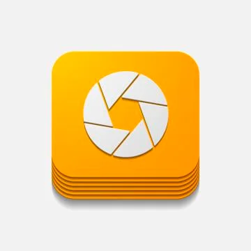 Square button: photo Stock Illustration