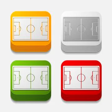 Square button: playing field Stock Illustration