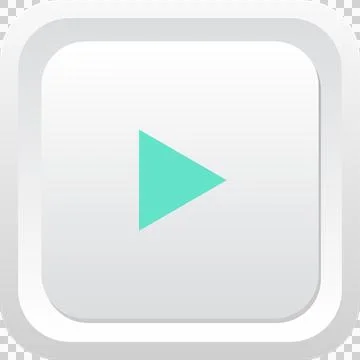 Square button with rounded corners, a light gray gradient, and a mint green.. イラスト素材