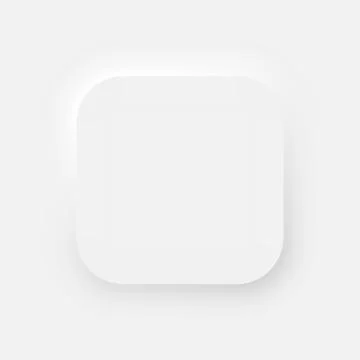 Square button with rounded edges on a white background. User interface elements Stock Illustration