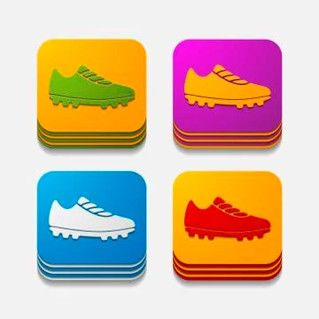 Square button: sneakers Stock Illustration
