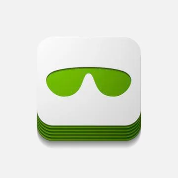 Square button: sunglasses イラスト素材
