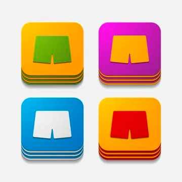 Square button: trunks Stock Illustration