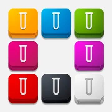 Square button: tube 스톡 일러스트