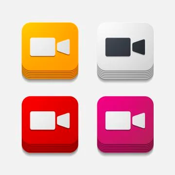 Square button: video Stock Illustration