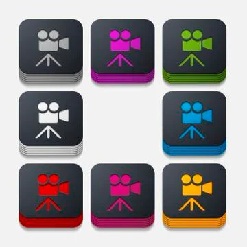Square button: video Stock Illustration