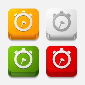 Square button: watch Stock Illustration