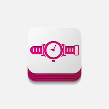 Square button: watch Stock Illustration
