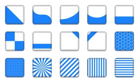 Square buttons - blue color Stock Illustration