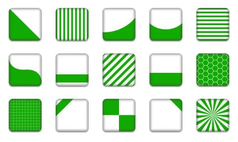 Square buttons - green color Stock Illustration
