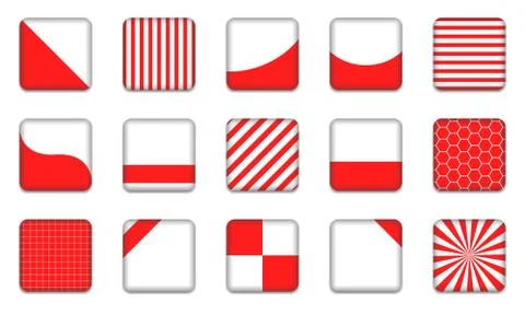 Square buttons - red color Stock Illustration