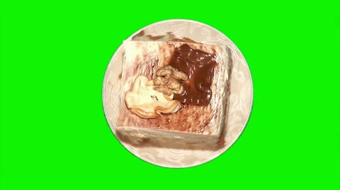 Square cake rotating on saucer Stock Footage 43161151