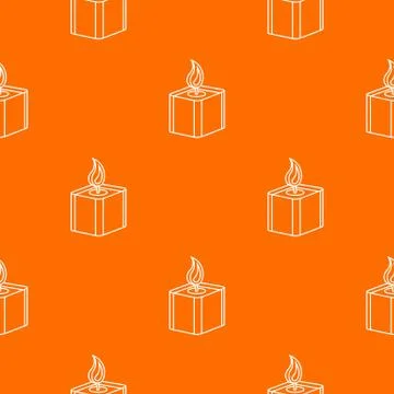 Square candle pattern vector orange Stock Illustration