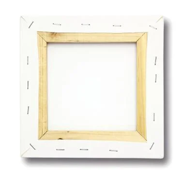 Square canvas on a stretcher. isolated on white Stock Photos