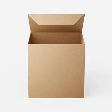 Square card box open on a plain background. 3d render. Stock Illustration