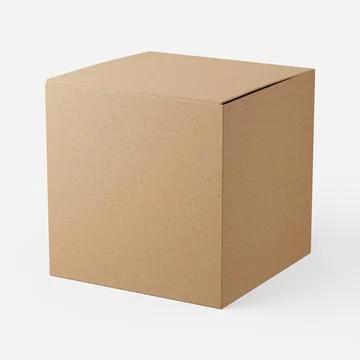 Square card box on a plain background. 3d render. Stock Illustration
