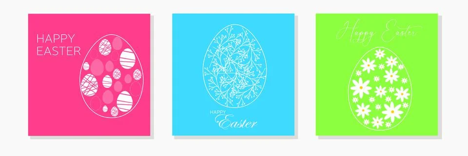 Square card for Easter. Stock Illustration