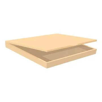 Square cardboard box opening isolated on white background Stock Illustration