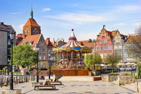 Square with carousel Stock Photos