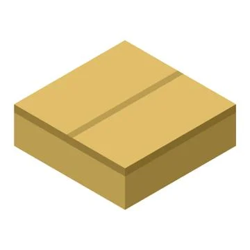 Square carton box icon, isometric style 스톡 일러스트