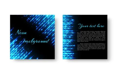 Square catalog with neon light Stock Illustration