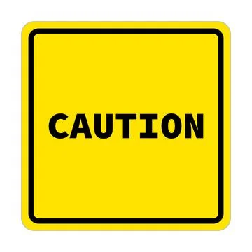 Square CAUTION icon. Attention. Vector. Stock Illustration