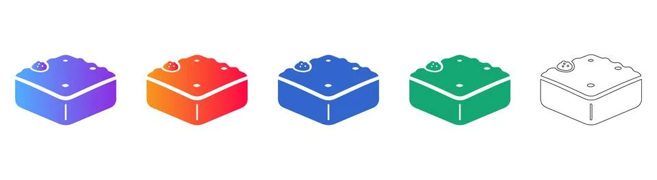 Square Ceiling Light Icon Set Stock Illustration