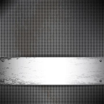Square cell metal background. Stock Illustration