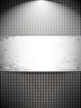 Square cell metal background. vector card. Stock Illustration