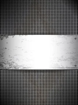 Square cell metal background. vector card. Stock Illustration