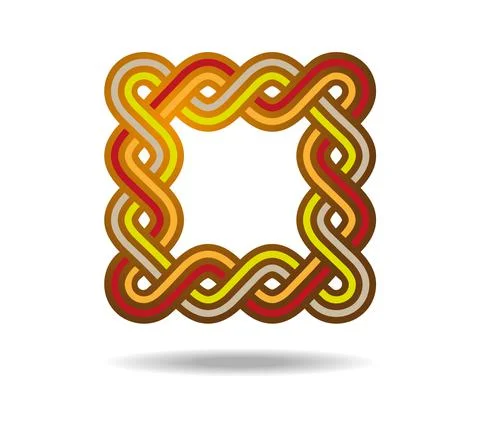 Square Celtic or Greek pattern woven from three lines Illustrazione stock