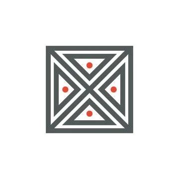 Square Celtic Ornamental Icon Vector Logo Template Stock Illustration