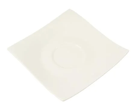Square ceramic plate isolated Stock Photos