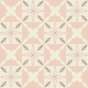 Square ceramic tile, beige pink pastel color, minimalist pattern for wall des Stock Illustration