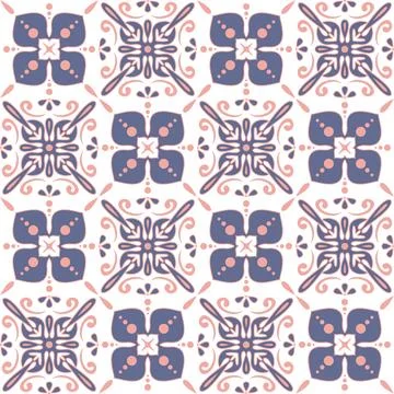 Square ceramic tile mosaic in spanish style, vector illustration for design Stockillustratie