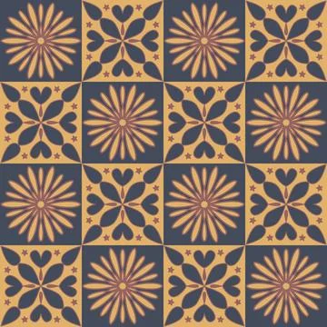Square ceramic tiles, design flower mandala, vector illustration for design Stock-Illustration