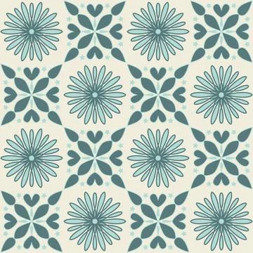 Square ceramic tiles, design flower mandala, spanish style illustration for d Stockillustratie
