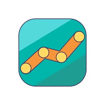 Square Chart Icon Button Application Element Stock Illustration