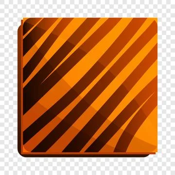 Square choco biscuit icon, cartoon style Stock Illustration
