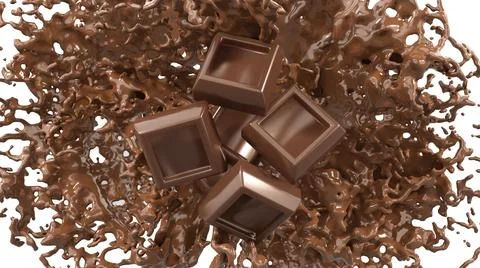 Square Chocolate Pieces Stock Illustration