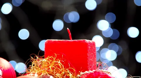 Square Christmas candles Stock Footage 32559185