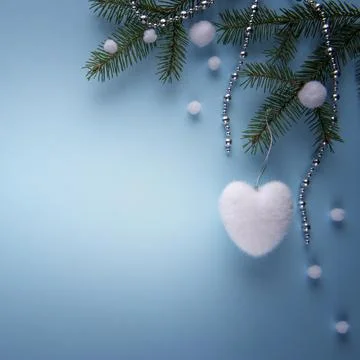 Square Christmas decor background with copy space Stock Photos