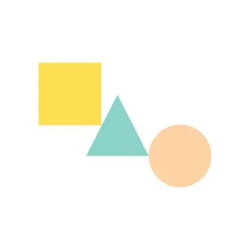Square, circle and triangle vector icons Stock Illustration