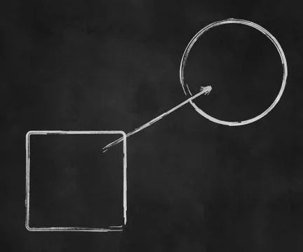 Square the circle blackboard Stock Illustration
